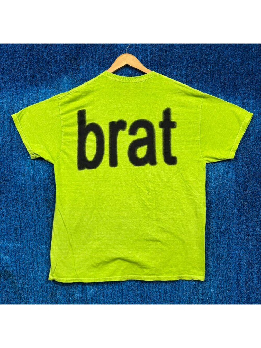 CharliXCX brat Album Cover Spell-Out Dance Pop Baggy Tee L